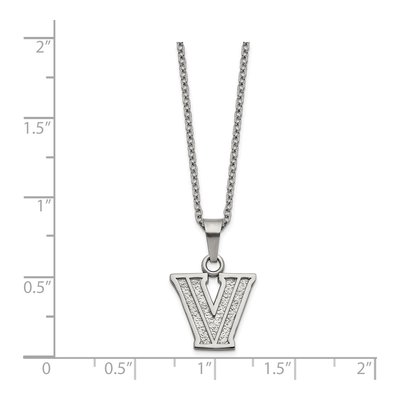 Villanova University Stainless Steel Wildcats Letter V Pendant – view 2