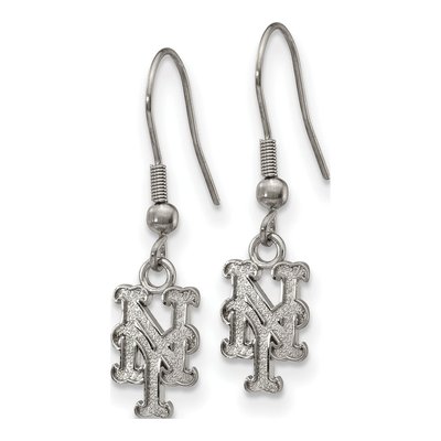New York Mets Stainless Steel NY Dangle Earrings – view 3