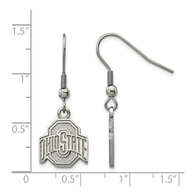 Ohio State University Stainless Steel Buckeyes Dangle Earrings – view 2