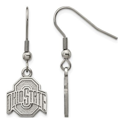 Ohio State University Stainless Steel Buckeyes Dangle Earrings