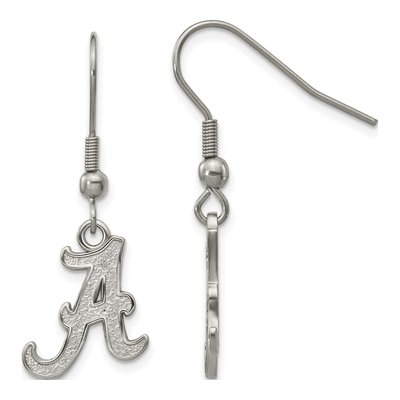 University of Alabama Stainless Steel 'a' Letter A Dangle Earrings