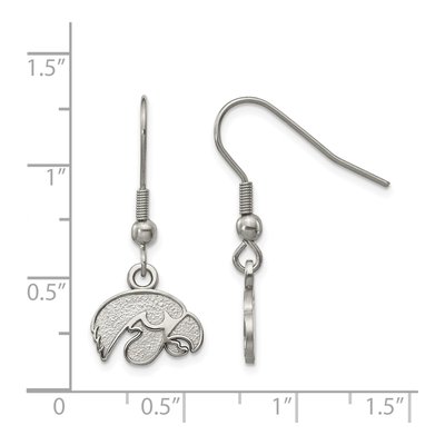 University of Iowa Stainless Steel Hawk Dangle Earrings – view 2