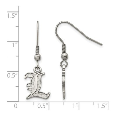 University of Louisville Stainless Steel Letter L Dangle Earrings – view 2