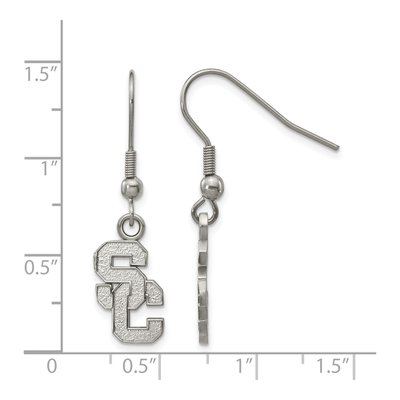 University of Southern California Stainless Steel USC S-C Dangle Earrings – view 2