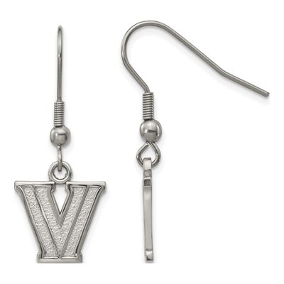 Villanova University Stainless Steel Letter V Dangle Earrings