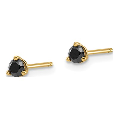 14K Yellow Gold 1/4 ct tw 3mm Round Diamond Stud Earrings – view 4