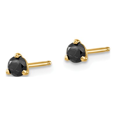 14K Yellow Gold 1/3 ct tw 3.3mm Round Diamond Stud Earrings – view 4