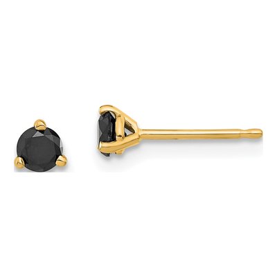 14K Yellow Gold 1/3 ct tw 3.3mm Round Diamond Stud Earrings