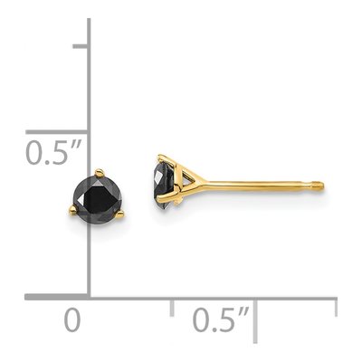 14K Yellow Gold 3/8 ct tw 3.4mm Round Diamond Stud Earrings – view 4