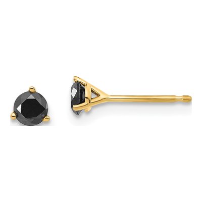 14K Yellow Gold 3/8 ct tw 3.4mm Round Diamond Stud Earrings