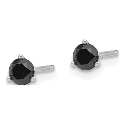 14K White Gold 3/8 ct tw 3.4mm Round Diamond Stud Earrings – view 2