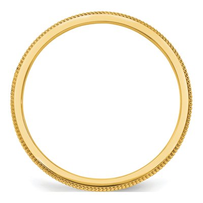 14K Yellow Gold 1.5mm Milgrain Stackable Wedding Band – view 2