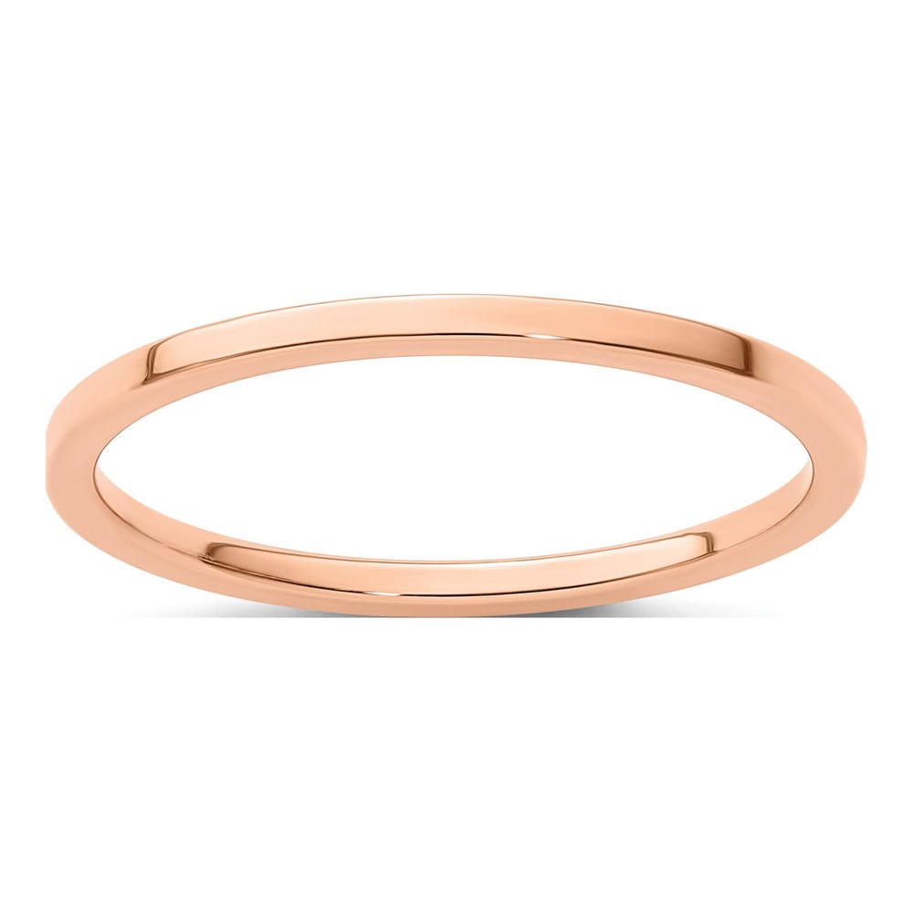 14K Rose Gold 1.2mm Flat Polished Stackable Band Size 4.5