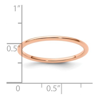 14K Rose Gold 1.2mm Thin Stackable Wedding Band – view 6