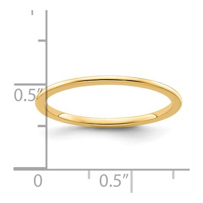 14K Yellow Gold 1.2mm Thin Stackable Wedding Band – view 6