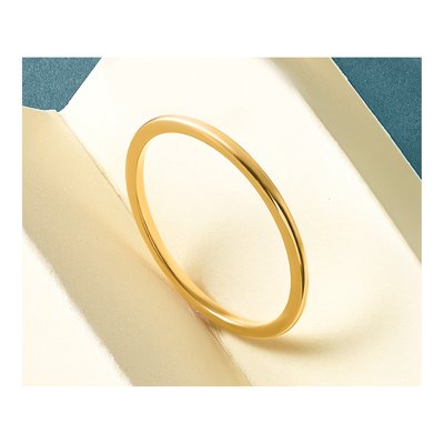 14K Yellow Gold 1.2mm Thin Stackable Wedding Band – view 8