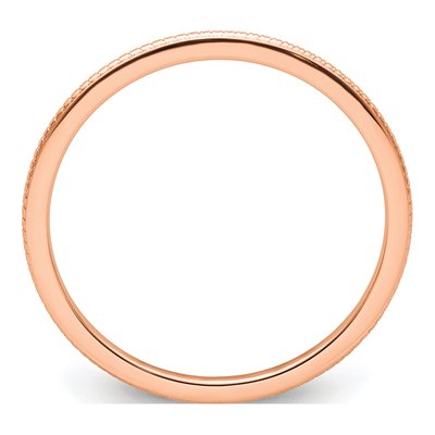 14K Rose Gold 1.2mm Beaded Stackable Wedding Band – view 3