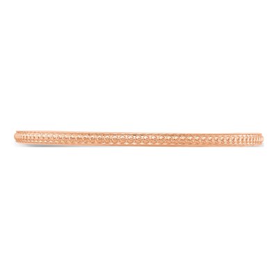 14K Rose Gold 1.2mm Beaded Stackable Wedding Band – view 4