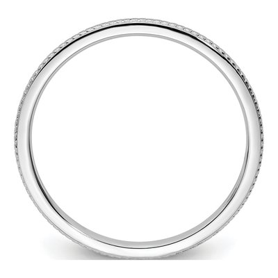 14K White Gold 1.2mm Beaded Stackable Wedding Band – view 3