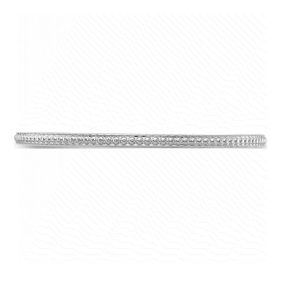 14K White Gold 1.2mm Beaded Stackable Wedding Band – view 4