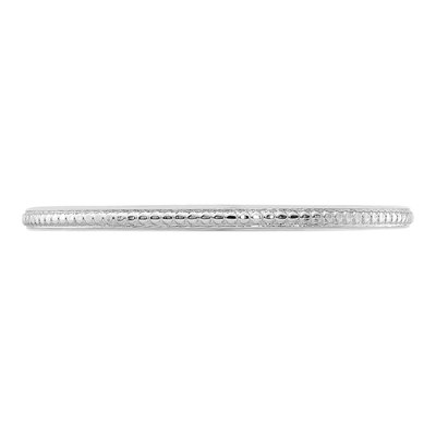 14K White Gold 1.2mm Beaded Stackable Wedding Band – view 5