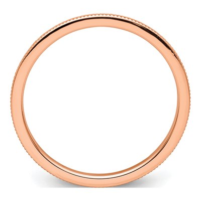 14K Rose Gold 1.2mm Milgrain Stackable Wedding Band – view 3