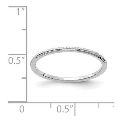 14K White Gold 1.2mm Milgrain Stackable Wedding Band – view 5