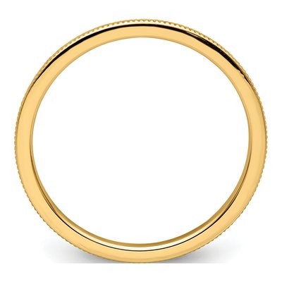 14K Yellow Gold 1.2mm Milgrain Stackable Wedding Band – view 3