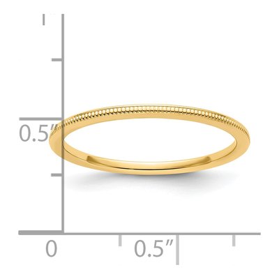 14K Yellow Gold 1.2mm Milgrain Stackable Wedding Band – view 6