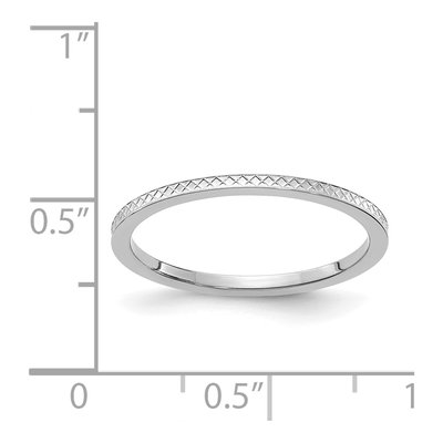 14K White Gold 1.2mm Criss-Cross Stackable Wedding Band – view 6