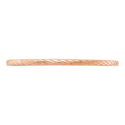 14K Rose Gold 1.2mm Twisted Wire Stackable Wedding Band – view 4