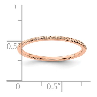 14K Rose Gold 1.2mm Twisted Wire Stackable Wedding Band – view 6