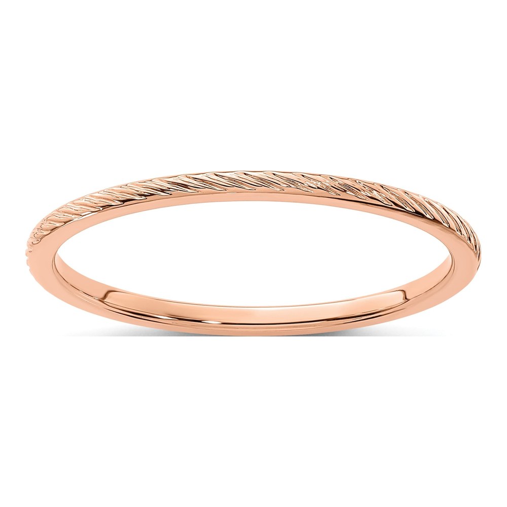 14K Rose Gold 1.2mm Twisted Wire Stackable Wedding Band