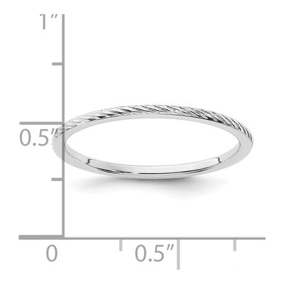 14K White Gold 1.2mm Twisted Stackable Wedding Band – view 6