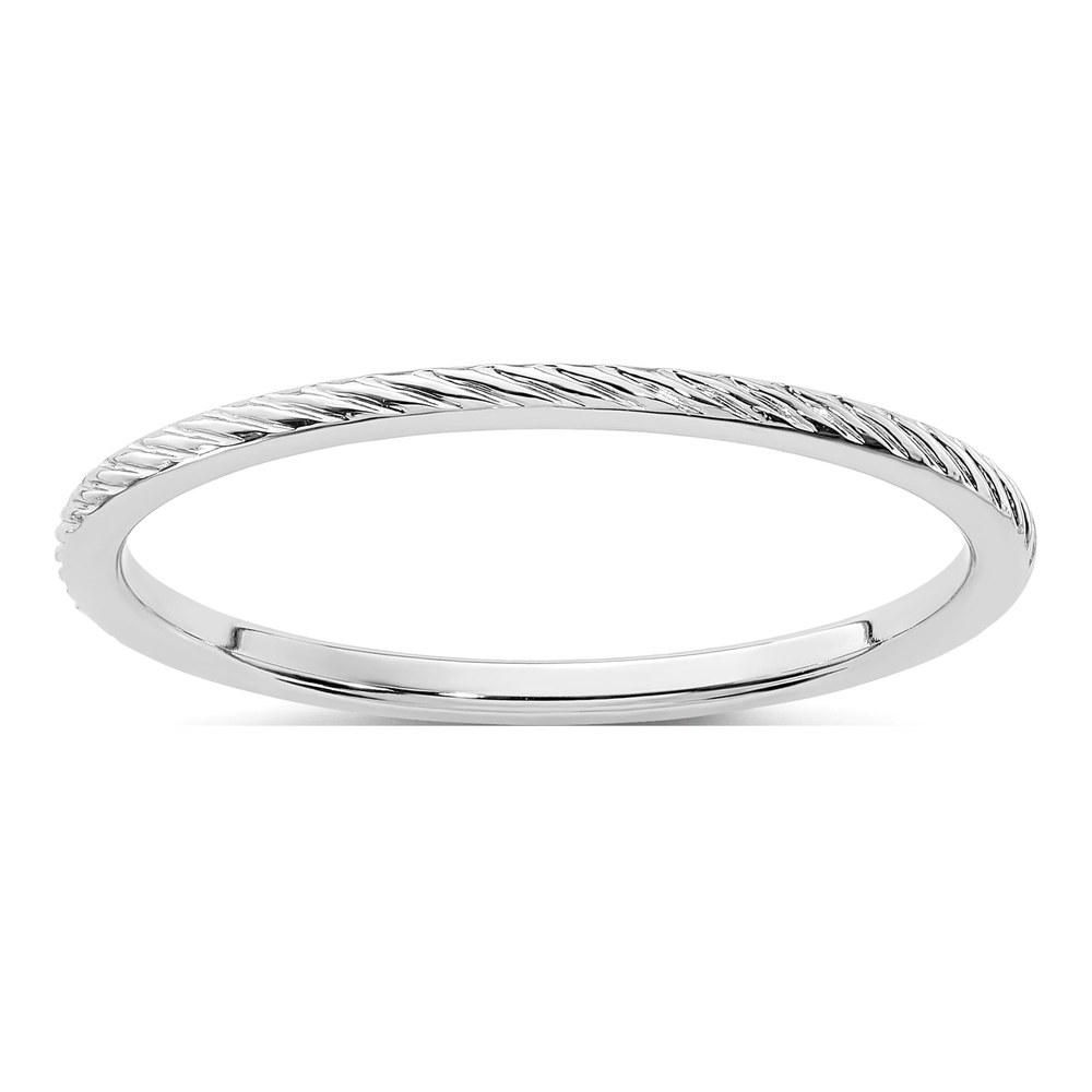 14K White Gold 1.2mm Twisted Stackable Wedding Band