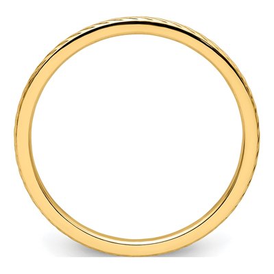 14K Yellow Gold 1.2mm Twisted Wire Stackable Wedding Band – view 3