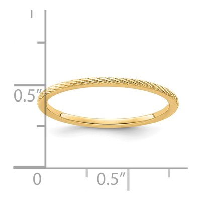 14K Yellow Gold 1.2mm Twisted Wire Stackable Wedding Band – view 6