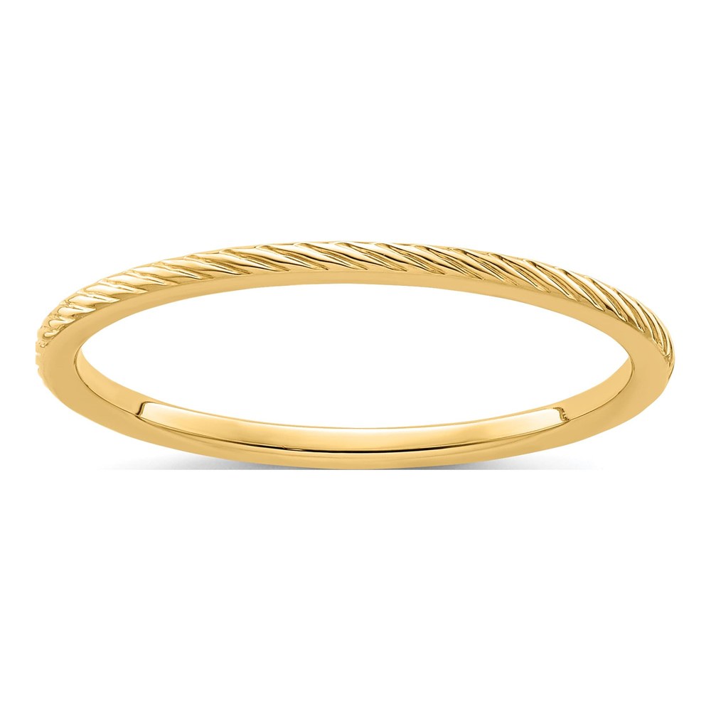 14K Yellow Gold 1.2mm Twisted Wire Stackable Wedding Band