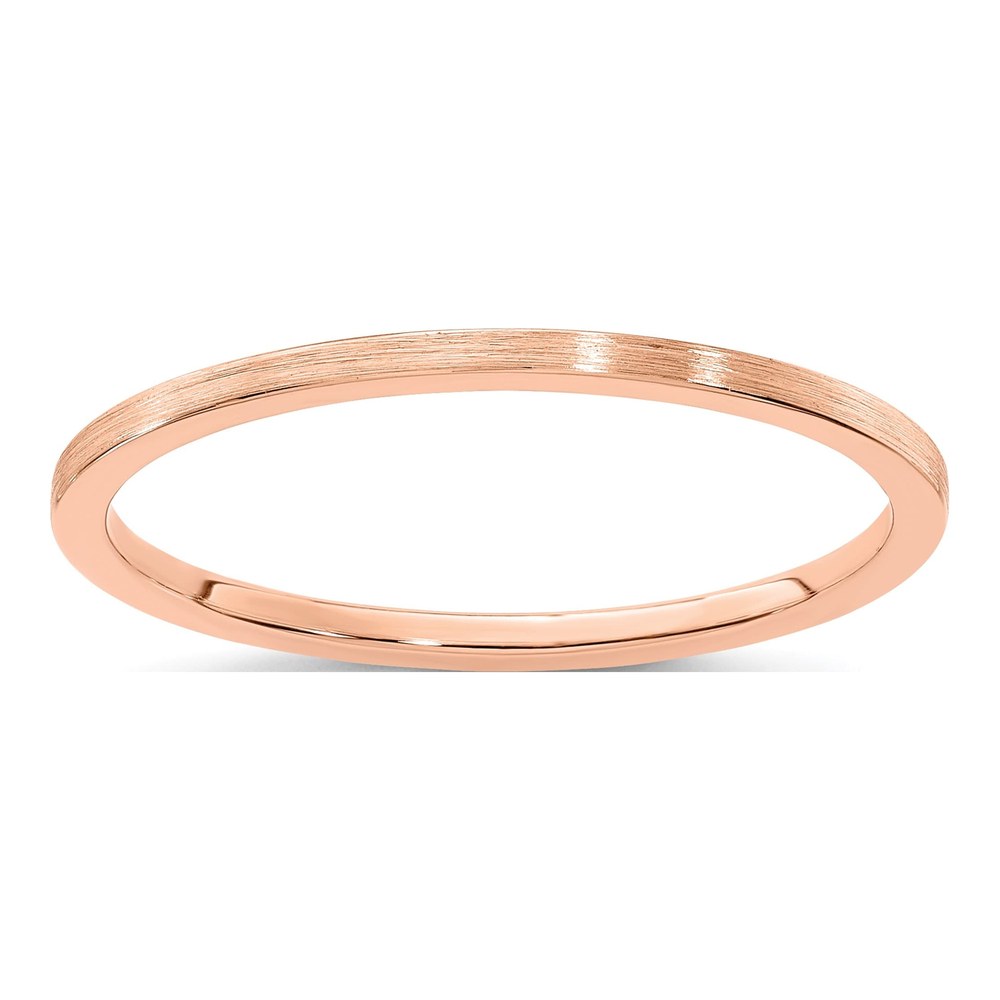 14K Rose Gold 1.2mm Flat Satin Stackable Band Size 4.5