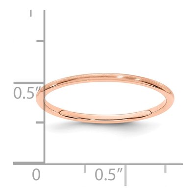 14K Rose Gold 1.2mm Stackable Wedding Band – view 6