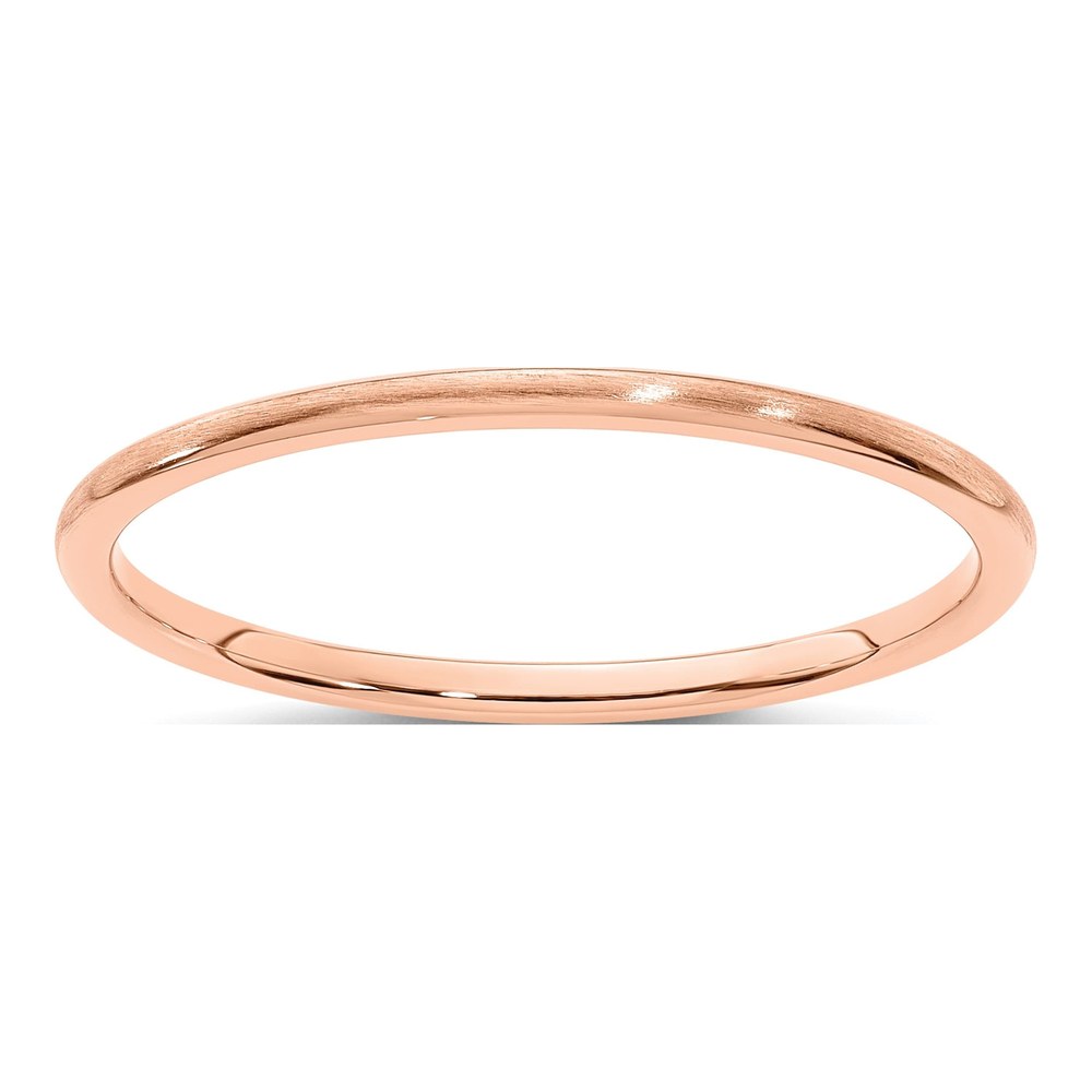 14K Rose Gold 1.2mm Half Round Satin Stackable Band Size 4.5