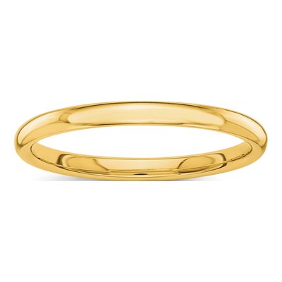14K Yellow Gold 2mm Stackable Wedding Band