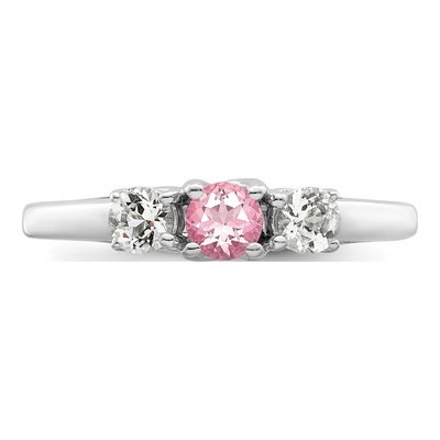 Sterling Silver Survivor Collection Clear Pink Topaz Pamela Ring – view 4