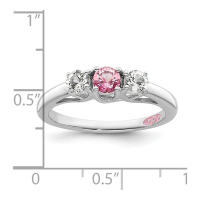 Sterling Silver Survivor Collection Clear Pink Topaz Pamela Ring – view 5