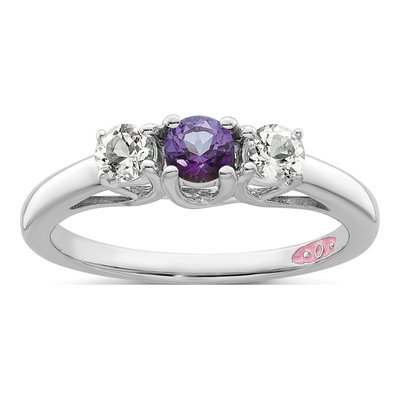 Sterling Silver Purple Topaz Pamela Ring
