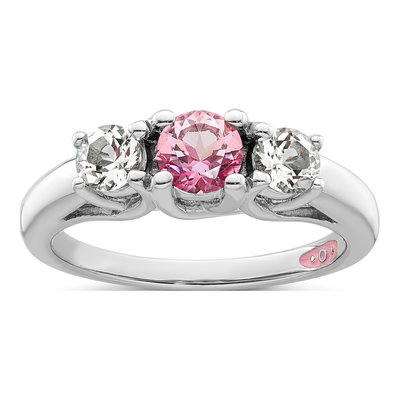 Sterling Silver Pink Topaz Pamela Ring
