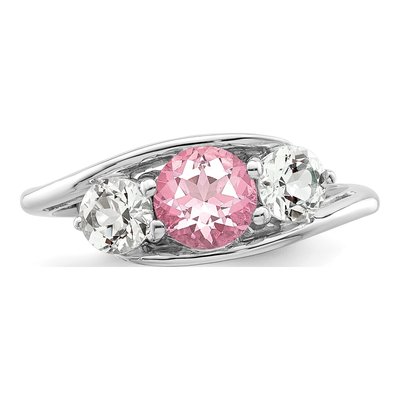 Sterling Silver Pink Topaz Ring – view 2