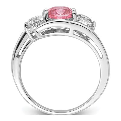 Sterling Silver Pink Topaz Ring – view 4