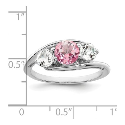 Sterling Silver Pink Topaz Ring – view 5