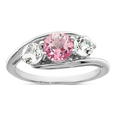 Sterling Silver Pink Topaz Ring